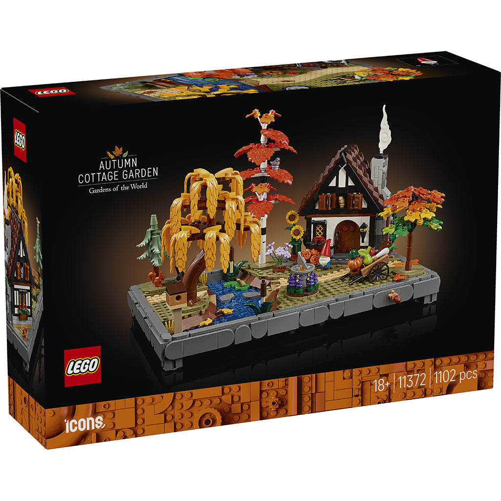 LEGO Icons efterårshave og hytte kasse med model 11372