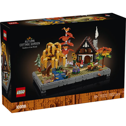 LEGO Icons efterårshave og hytte kasse med model 11372