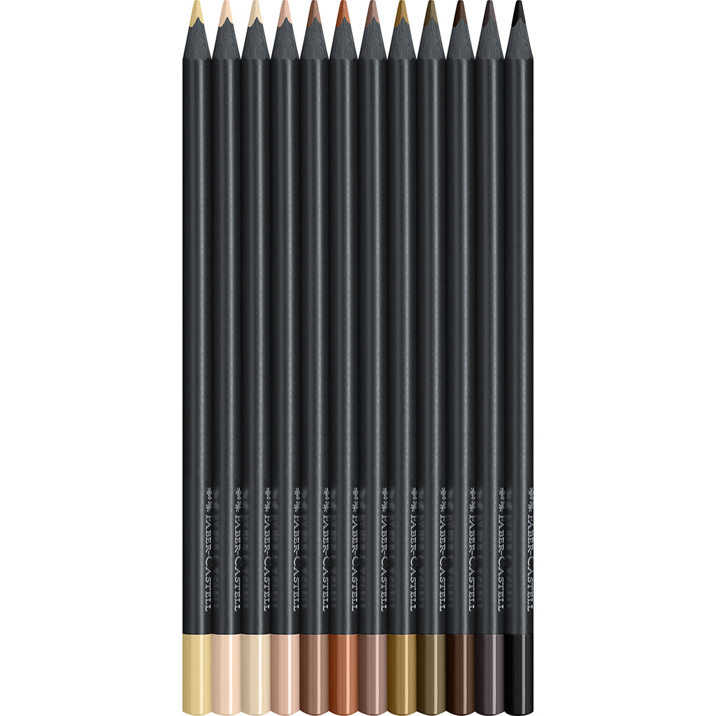 Faber-Castell, Black Edition, 12 stk fargeblyanter - Skintones