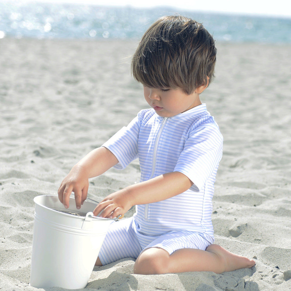 Petit Crabe UV drakt m. glidelås, Natsu, Baby blue/white - 0-8 år