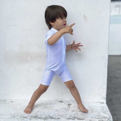 Petit Crabe UV drakt m. glidelås, Natsu, Baby blue/white - 0-8 år