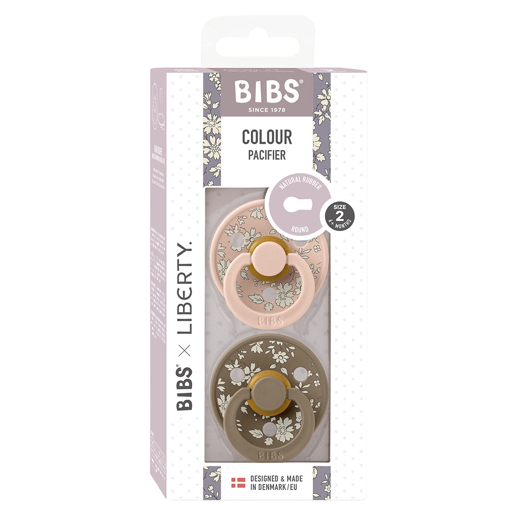 Bibs Liberty, 2-pk Colour, smokker i naturgummi, str. 2 - Capel - Blush Mix