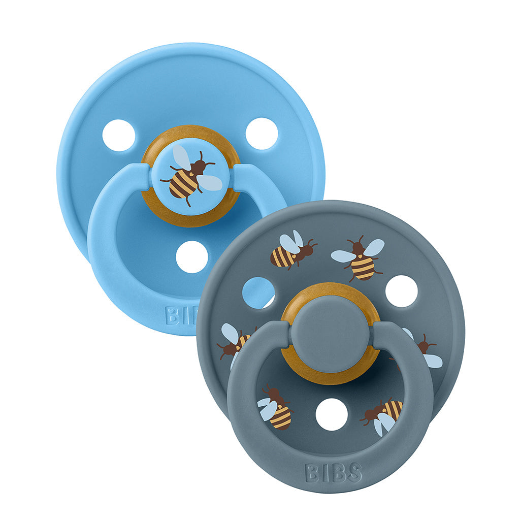 Bibs smokk i naturgummi, 2-pakning, str. 2 - Studio Colour, Bumblebee - Breeze Mix