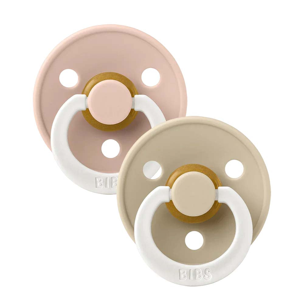 Bibs smokker i naturgummi, str. 2, 2-pakning – GLOW Blush/Vanilla