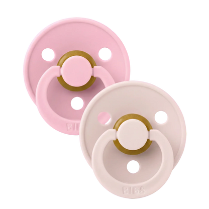 Bibs smokker i naturgummi, str. 2, 2-pakning – Petal/Baby pink