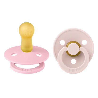 Bibs smokker i naturgummi, str. 2, 2-pakning – Petal/Baby pink