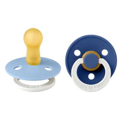 Bibs-smokker i naturgummi, str. 2, 2-pakning – GLOW Sky Blue/Cornflower
