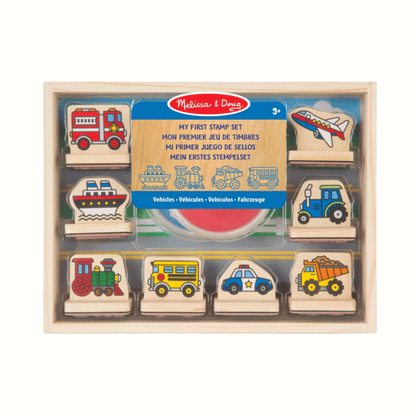 Melissa &amp; Doug Mit første stempelsæt, Køretøjer for små hænder
