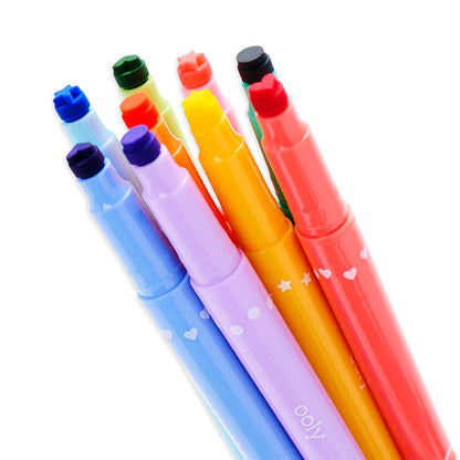 Ooly Confetti stempel-tusjer, doble - 9 stk.