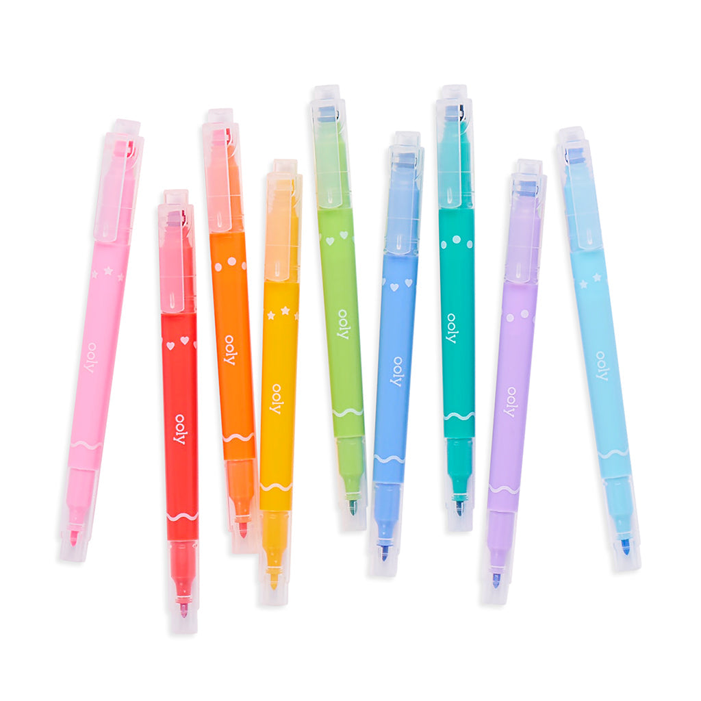 Ooly Confetti stempel-tusjer, doble - 9 stk.