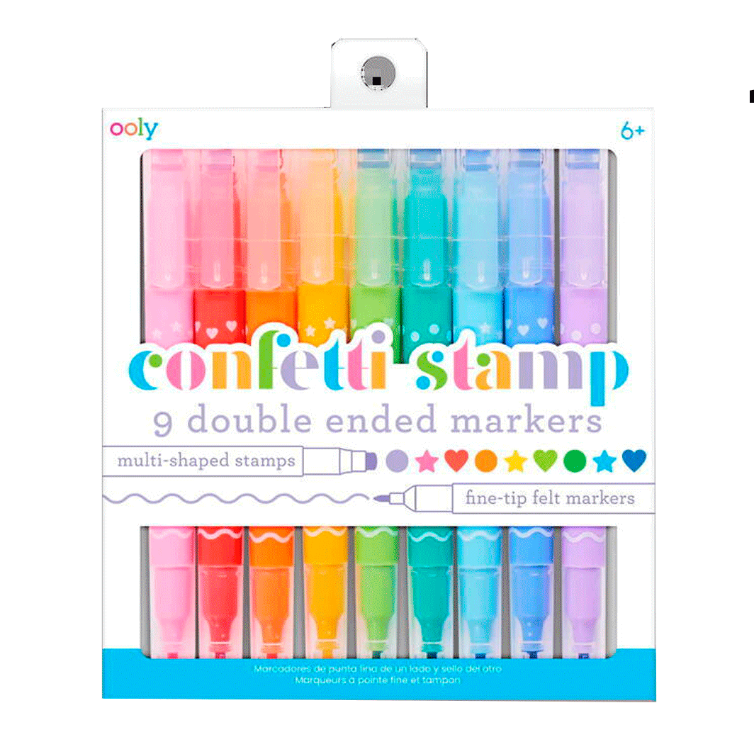 Ooly Confetti stempel-tusjer, doble - 9 stk.