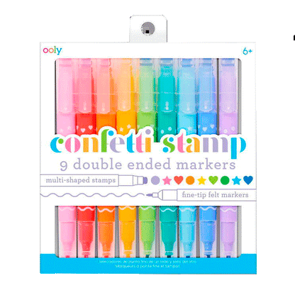 Ooly Confetti stempel-tusjer, doble - 9 stk.