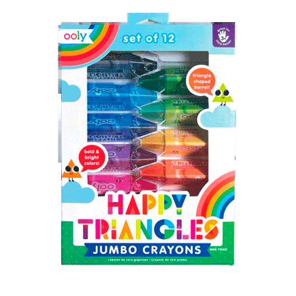 Ooly Jumbo farger, Happy Triangles - 12 stk.