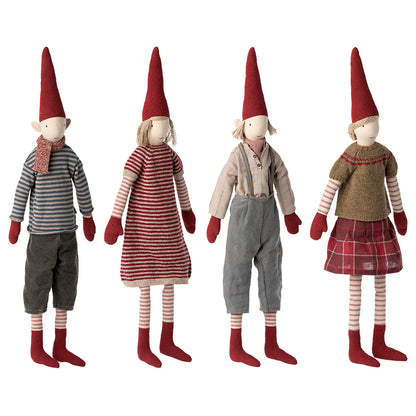 Maileg Maxi nisse, Jente m. rutete skjørt - 61 cm