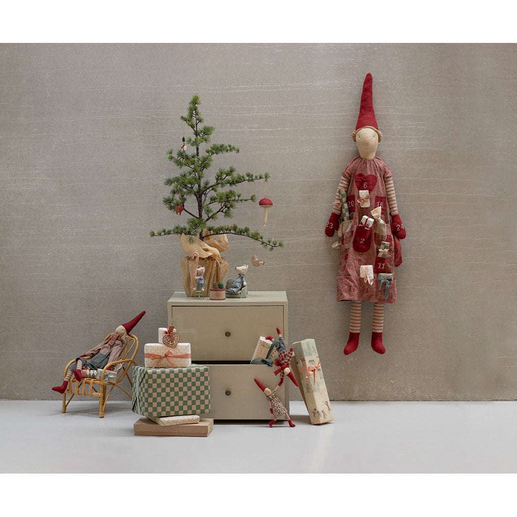 Maileg Nisse, Str. 1, Jente - Vinter mint kjole