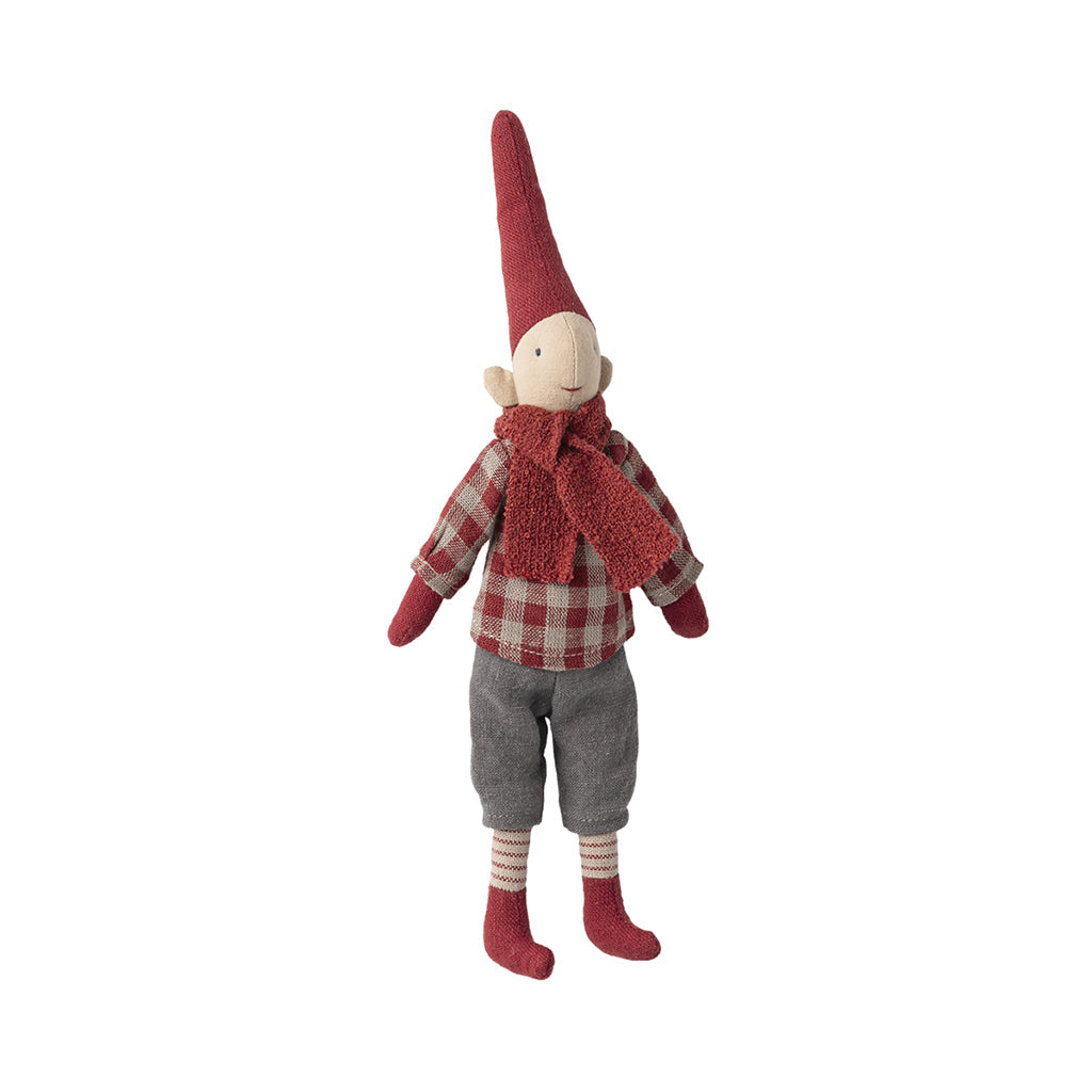 Maileg Nisse, Str. 1, Gutt - Rød rutete skjorte