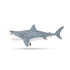 Schleich Megalodon legetøjsfigur af grå haj med åben mund