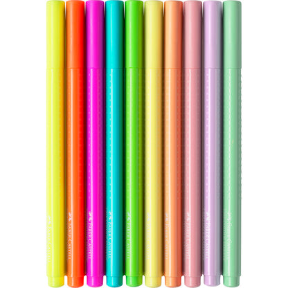 Faber-Castell, Grip tusjer, Neon og pastell - 10 stk.