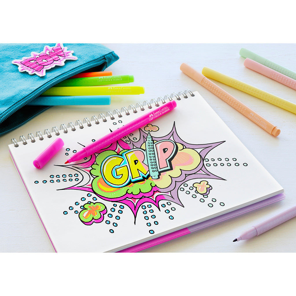 Faber-Castell, Grip tusjer, Neon og pastell - 10 stk.