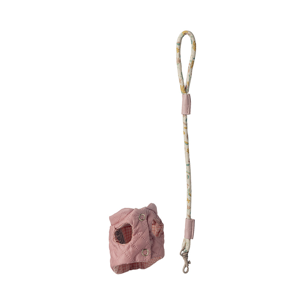 Maileg halsbånd og snor til plysj kjæledyr, Rosa