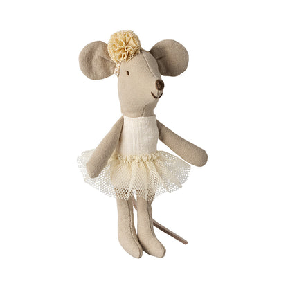 Maileg ballerina mus, lillesøster – Råhvit