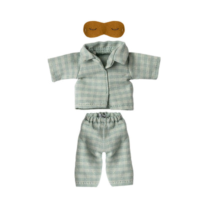 Maileg dukketøj til far mus, Pyjamas i mint/sand