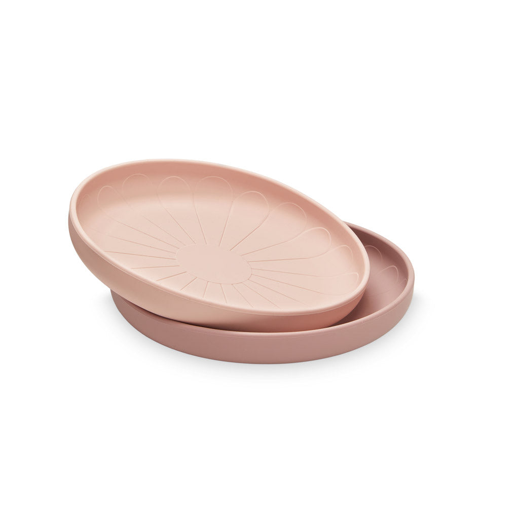 Cam Cam flat tallerken, 2-pakning, Flower plates - Rose mix