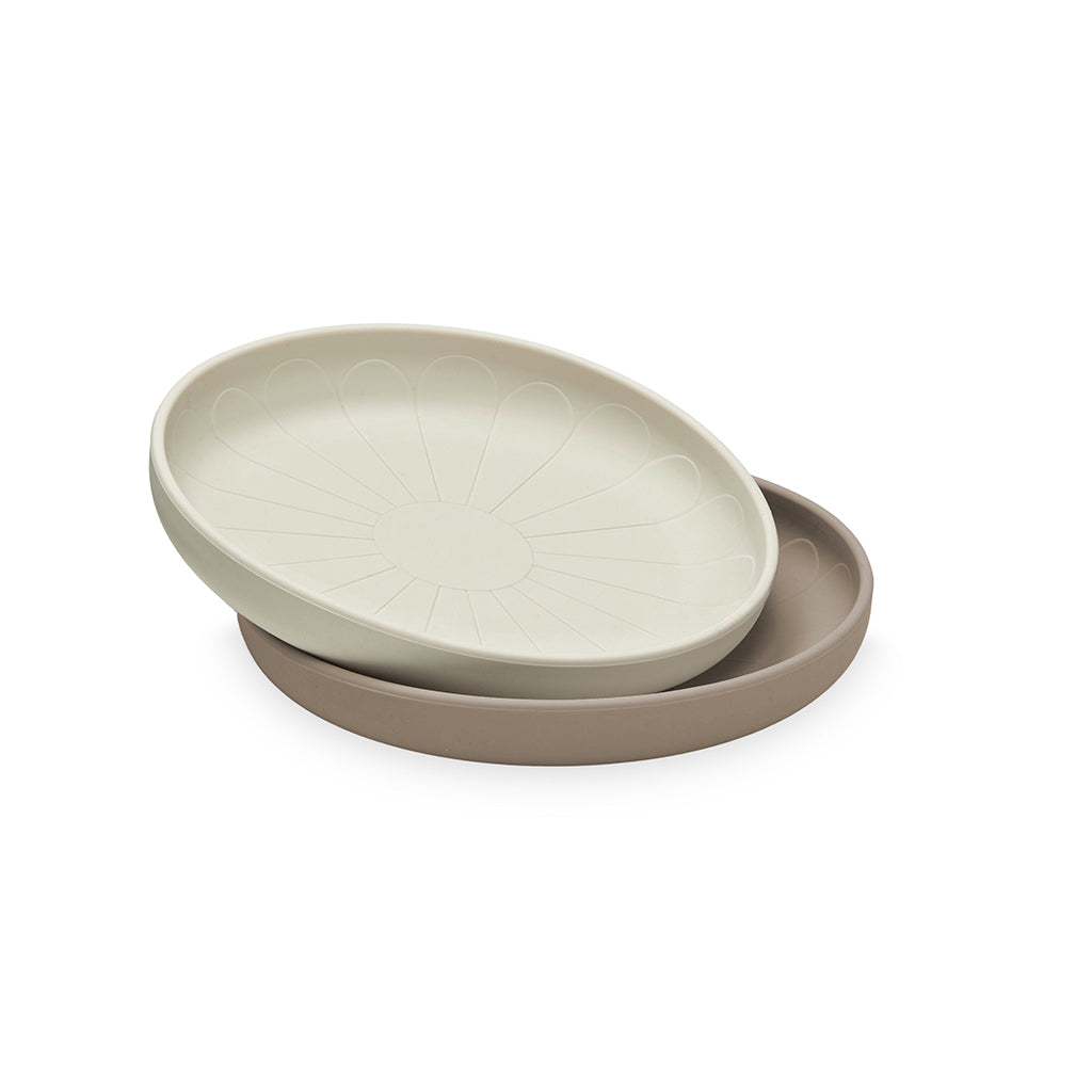 Cam Cam flat tallerken, 2-pakning, Flower plates - Earth mix