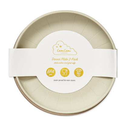 Cam Cam flat tallerken, 2-pakning, Flower plates - Earth mix