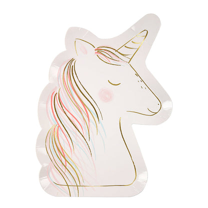 Meri Meri papptallerkener, Unicorn - 8 stk.