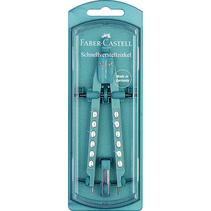 Faber Castell Factoty passersæt. Oceanblå passer i detalje.