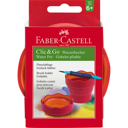Faber-Castell vannkopp click &amp; go - rød
