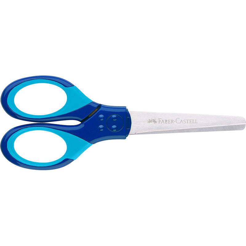 Faber-Castell barne-saks m. til høyre og venstre hånd inkl etui - blå