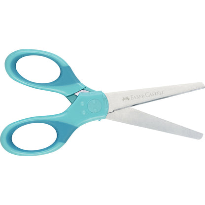 Faber-Castell barnesaks for både høyre- og venstrehendte, inkl. etui – turkis