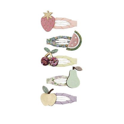 Mimi &amp; Lula 5 hårspenner, Fruit salad mini klikspenner