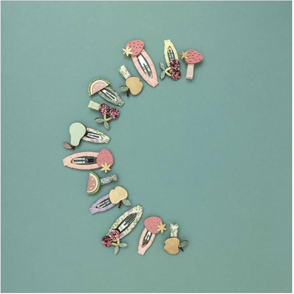 Mimi &amp; Lula 5 hårspenner, Fruit salad mini klikspenner