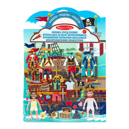 Skumklistremerker, gjenbrukbare - pirat