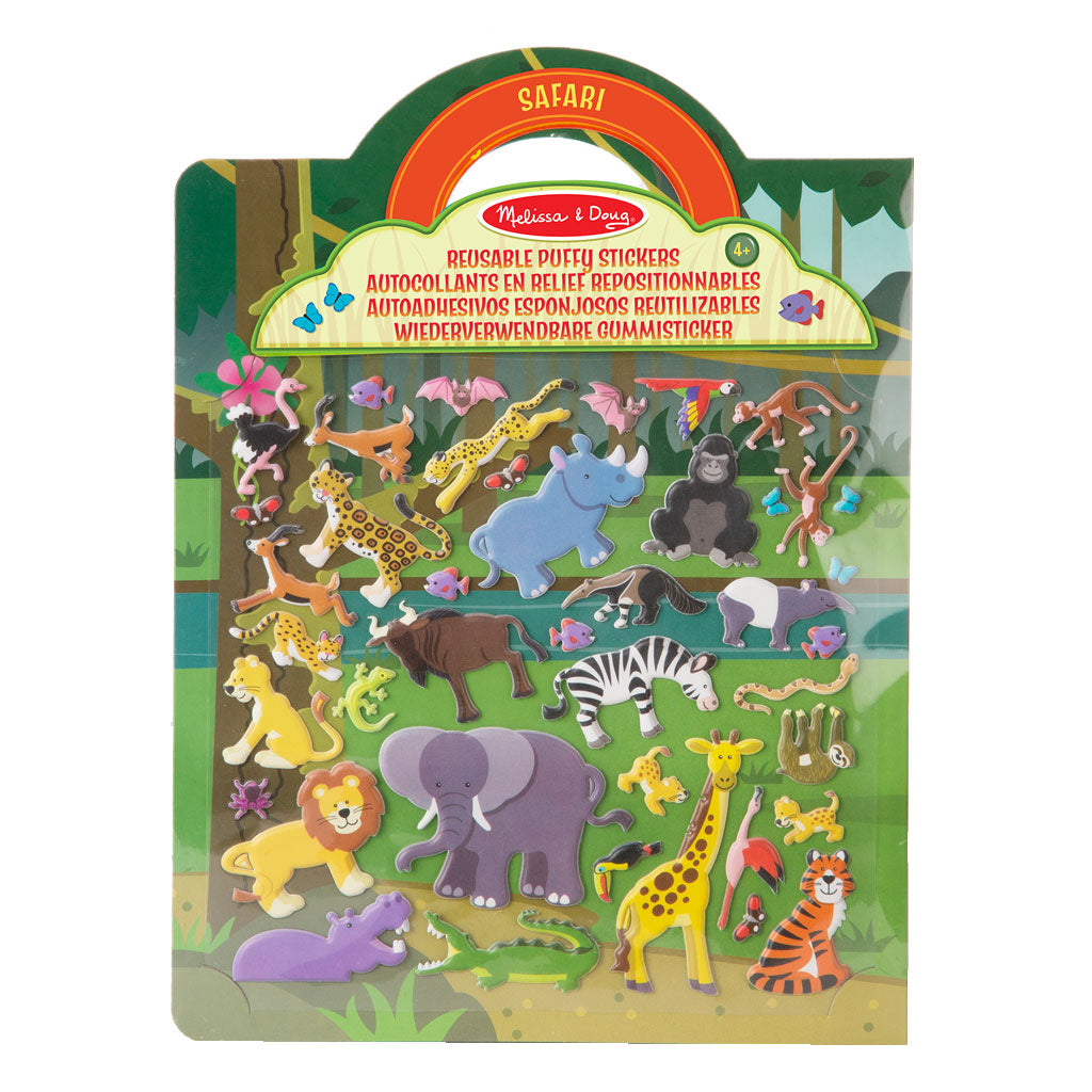 Skumklistremerker, gjenbrukbare - safari