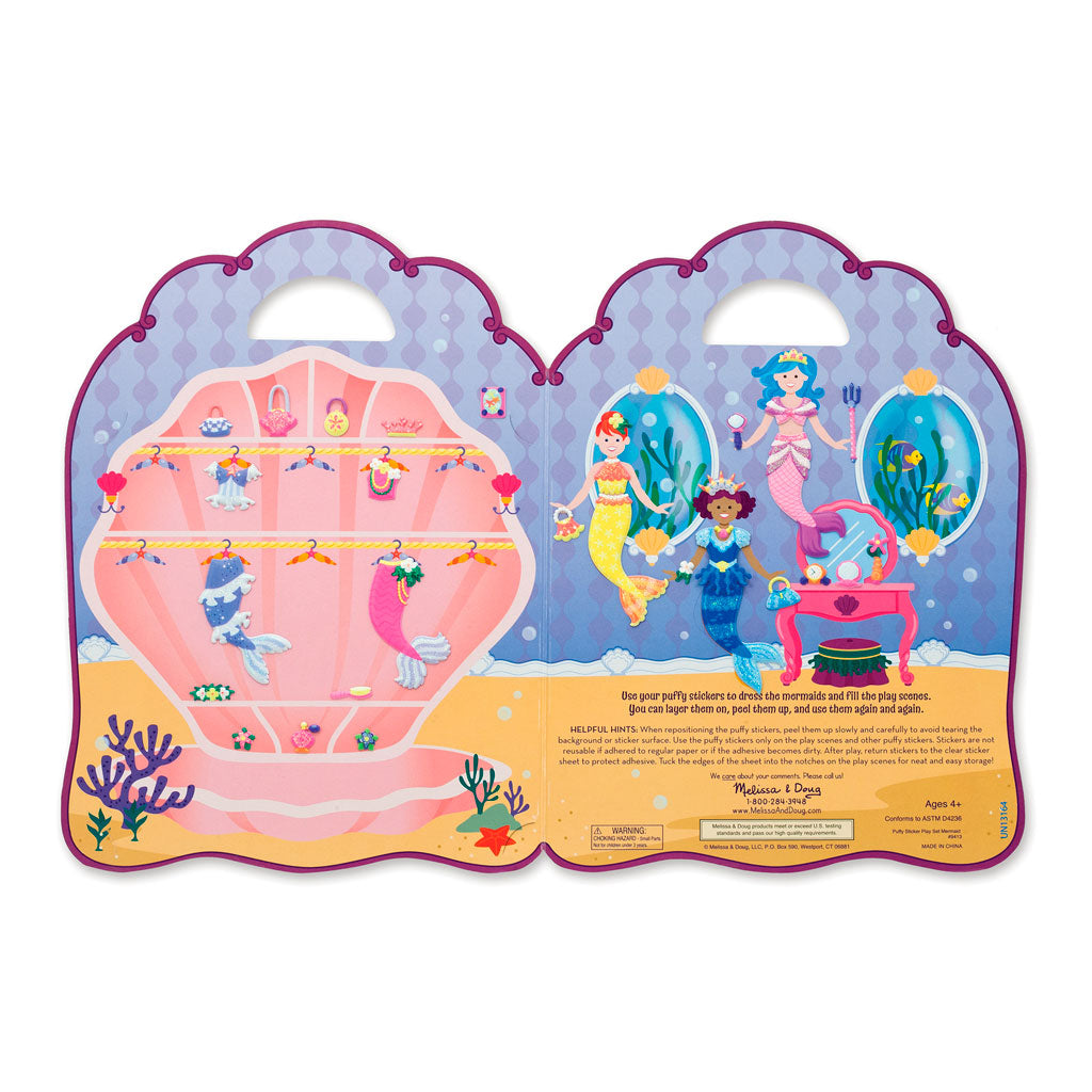 Skumklistremerker, gjenbrukbare - havfrue