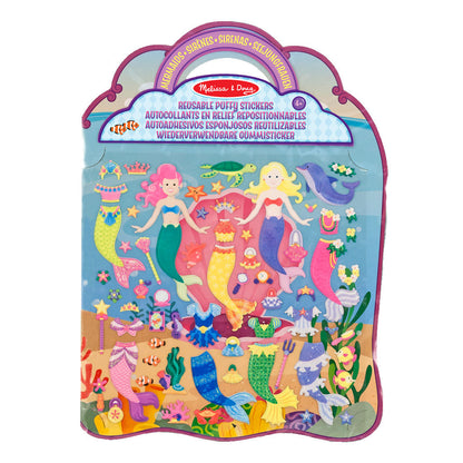 Skumklistermærker, genanvendelige - havfrue