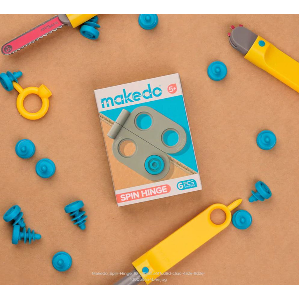 Makedo Spin Hinge, Hengsler til bygg-selv i papp - 6 stk.