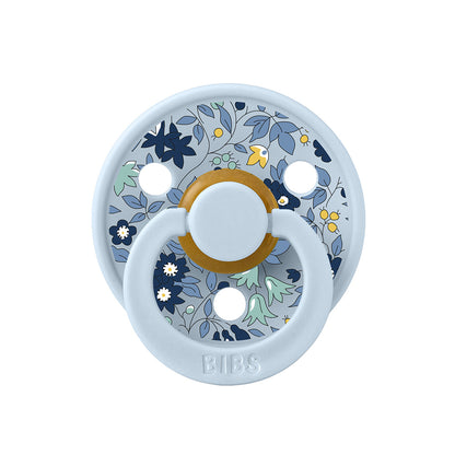 Bibs Liberty, 2-pk Colour, smokker i naturgummi, str. 2 - Chamomile Lawn - Baby Blue Mix