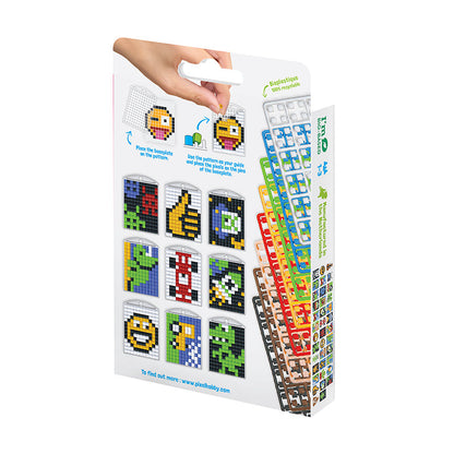 Pixel mosaic nøkkelring, mini mosaikkperler, 3 stk - Cool