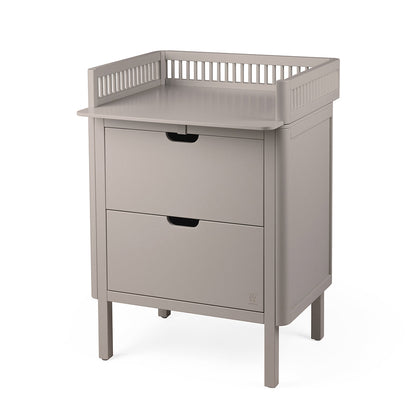 Sebra stellebord i tre, 2-i-1 design med skuffer - Jetty beige