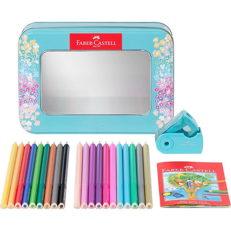 Faber-Castell Sparkle, 20 fargeblyanter i eske + spisser