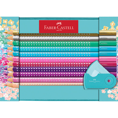 Faber-Castell Sparkle, 20 fargeblyanter i eske + spisser
