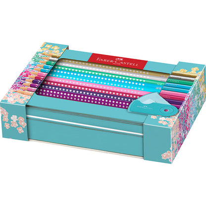Faber-Castell Sparkle, 20 fargeblyanter i eske + spisser