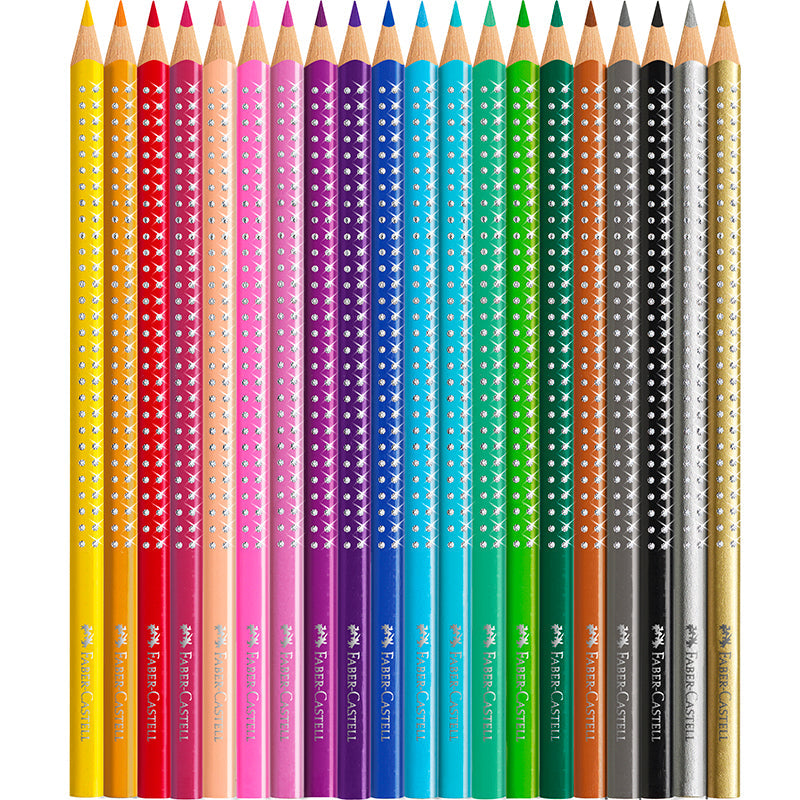 Faber-Castell Sparkle, 20 fargeblyanter i eske + spisser