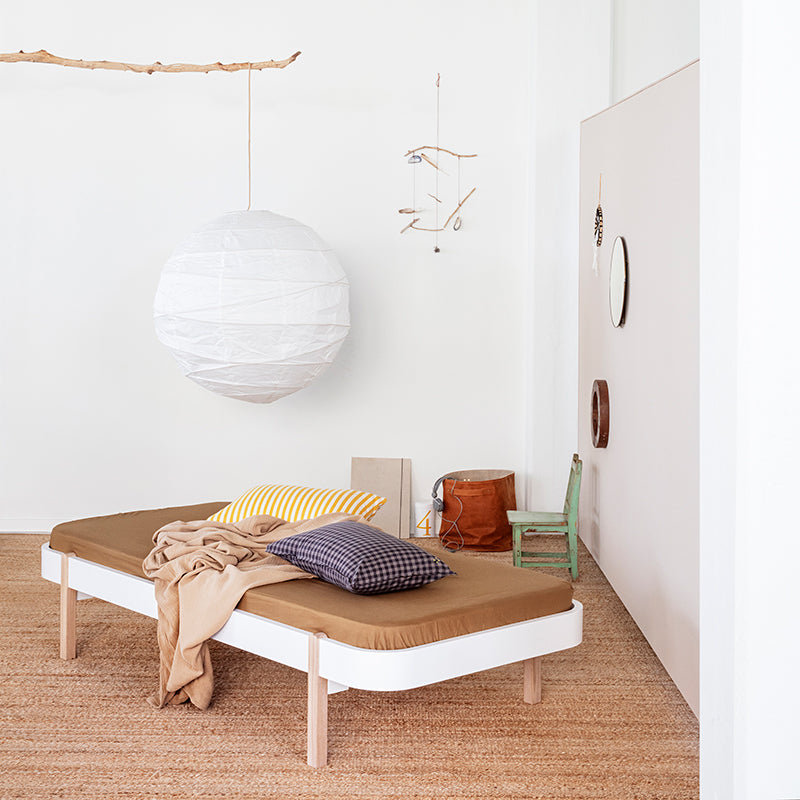 Oliver Furniture, Wood Lounger, 90 x 200 cm - hvid/eg