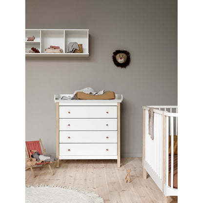 Oliver Furniture Wood Stellekommode m. 4 skuffer, eik